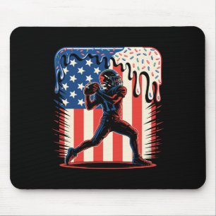Football Drip Ice Cream Sprinkles 4th Of July Amer Mouse Pad