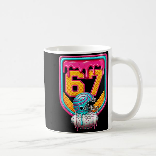 Football Drip Number 67 Football Player  Coffee Mug (Right)