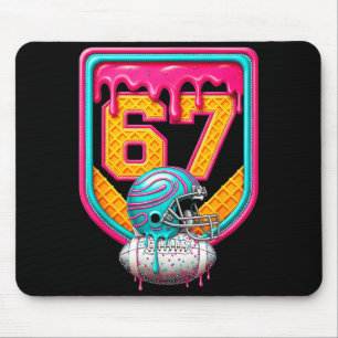 Football Drip Number 67 Football Player  Mouse Pad