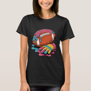 Football Drip Wr Lineman Qb Rb Db Ice Cream Footba T-Shirt