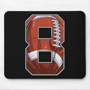 Football Eighth 8th Birthday Boy Eight 8 Years Old Mouse Pad