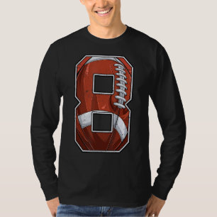 Football Eighth 8th Birthday Boy Eight 8 Years Old T-Shirt