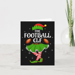 Football Elf Christmas Family Girls Women Elf Squa Card