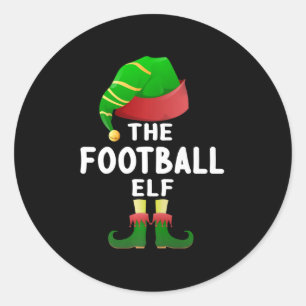 Football Elf Christmas Family Matching Pyjamas Elf Classic Round Sticker