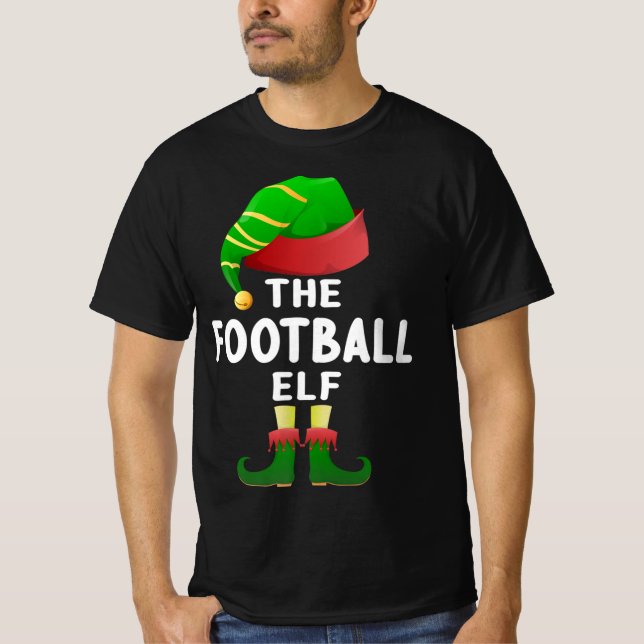 Football Elf Christmas Family Matching Pyjamas Elf T-Shirt (Front)