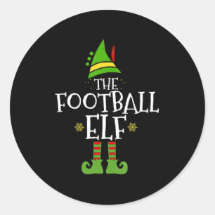 Football Elf Family Matching Group Christmas Party Classic Round Sticker