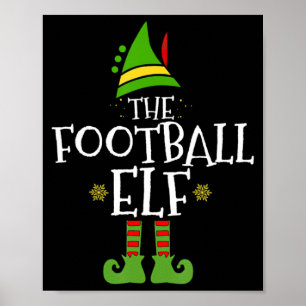 Football Elf Family Matching Group Christmas Party Poster