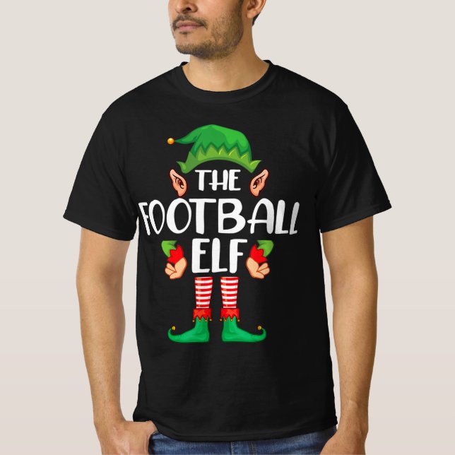 Football Elf Matching Family Group Christmas Party T-Shirt (Front)