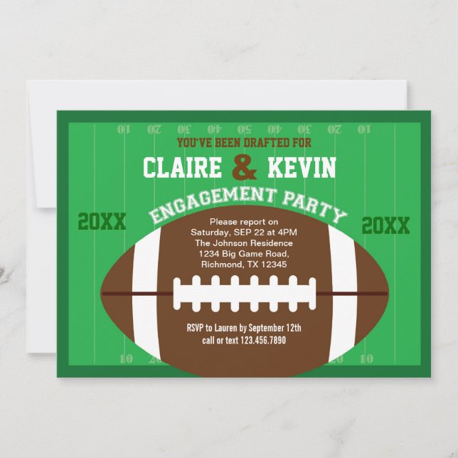 Football Engagement Party Invitation (Front)