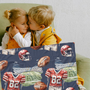 Football Equipment Pattern Fleece Blanket