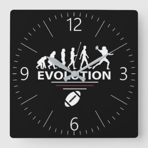 Football evolution square wall clock