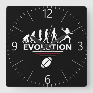 Football evolution square wall clock