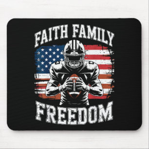Football Faith Family Dom Patriotic Christian Foot Mouse Pad