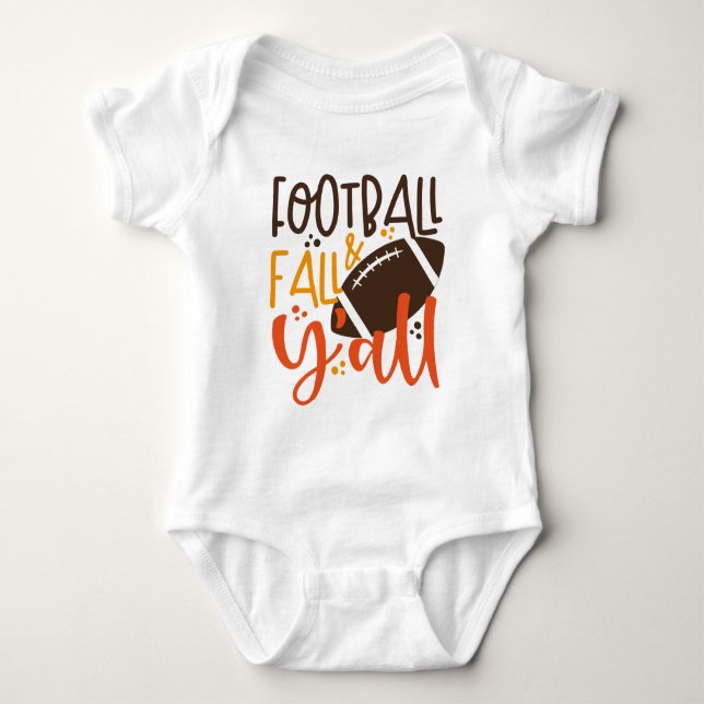 Football Fall & Y'all Baby Bodysuit (Front)