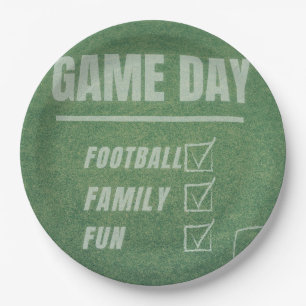 'Football. Family. Fun.' Football Parties Sports Paper Plate