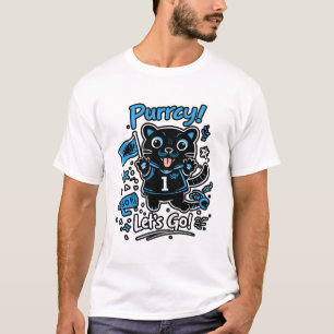 Football Fan Cat Illustration – Cute Mascot Style  T-Shirt