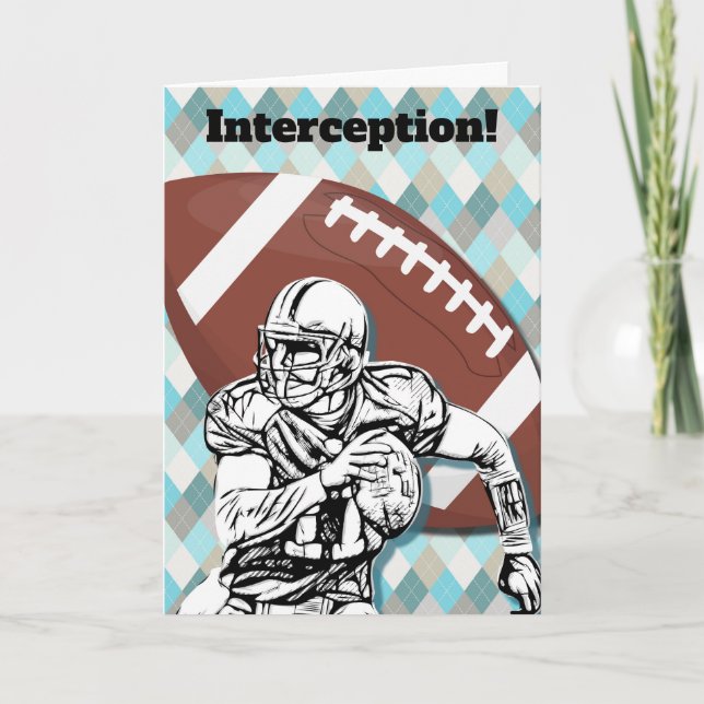 Football Fan Player School Fun Birthday Card (Front)