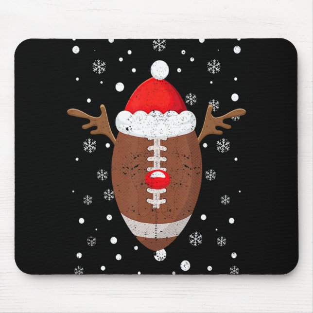 Football Fan Reindeer Antlers Christmas Xmas Elk T Mouse Pad (Front)