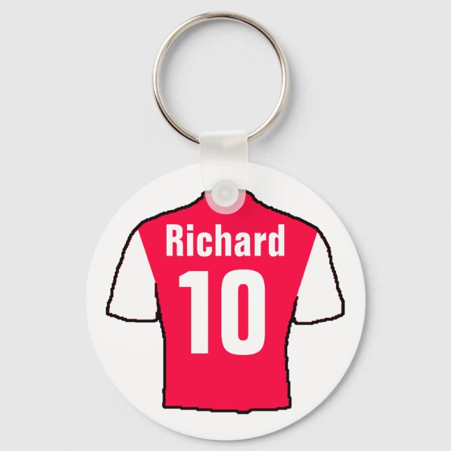Football Fan Shirt to Personalize. Key Ring (Front)