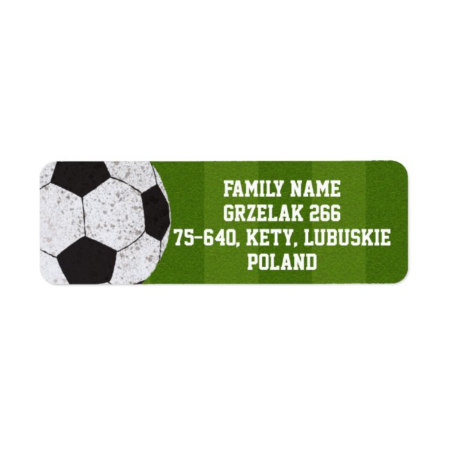 Football Fans Return Address Label (Front)