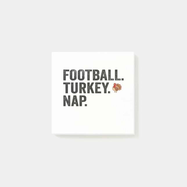Football Fantasy Turkey Nap Funny Thanksgiving  Post-it Notes (Front)