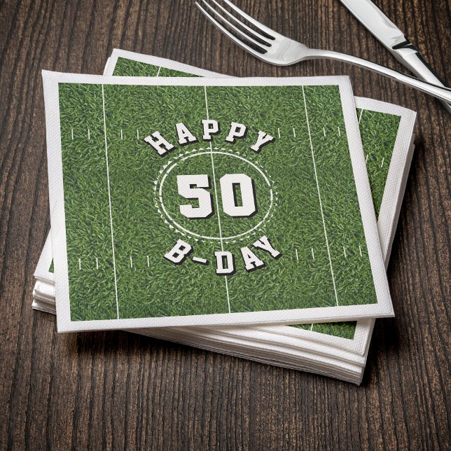 Football Field 50 Yard Line 50th Birthday Party Napkin (Football Field 50 Yard Line 50th Birthday Party Napkins
)