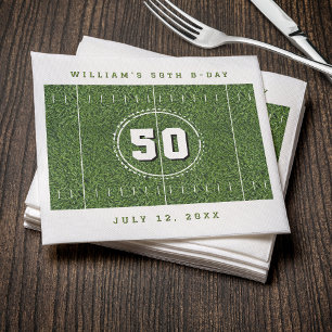 Football Field 50th Birthday Party 50 Yard Line Napkin
