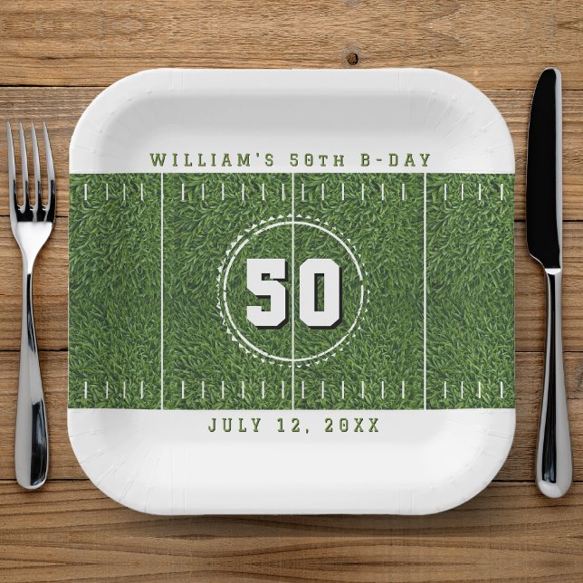 Football Field 50th Birthday Party 50 Yard Line Paper Plate (Football Field 50th Birthday Party 50 Yard Line Paper Plates
)