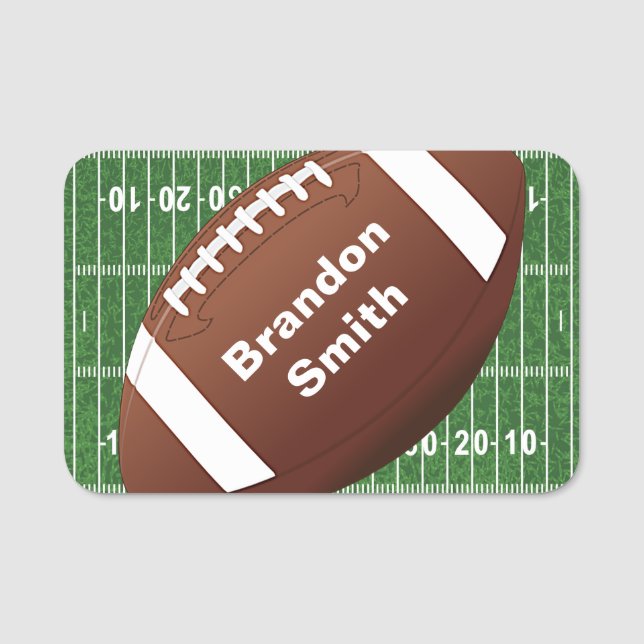 Football Field Ball Design Name Tag (Front)
