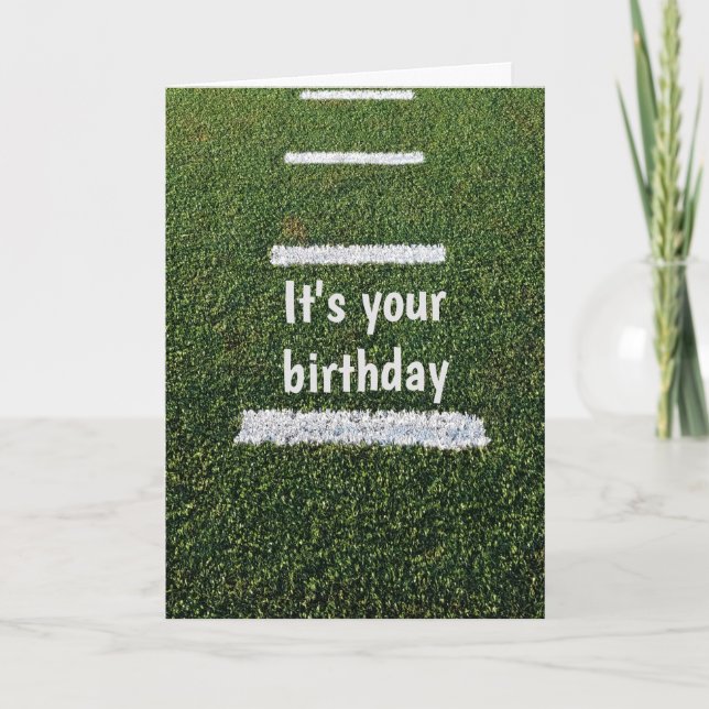 Football Field Closeup Birthday Card (Front)