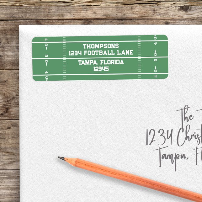 Football Field Custom Return Address Label (Football Field Custom Return address label,)