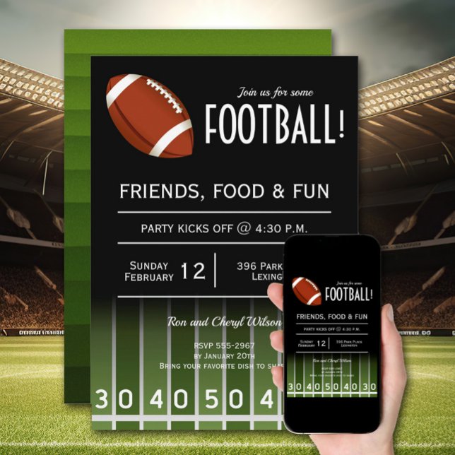 Football Field Invitation (Order as an INSTANT DOWNLOAD to send digitally, order PRINTED or both!)