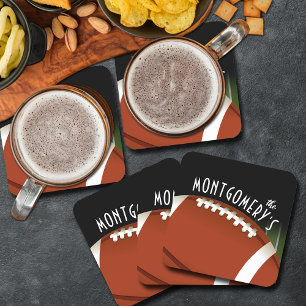 Football Field Personalised Square Paper Coaster
