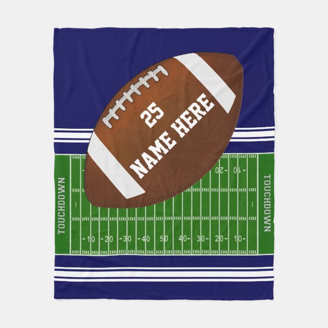 Football Field PERSONALIZE Football Fleece Blanket (Front)