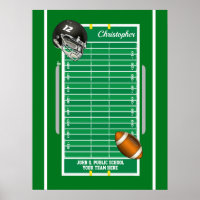 Football Field Player Helmet Name | No | School
