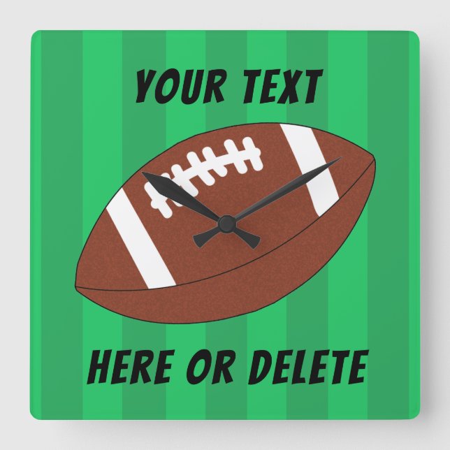 Football Field Sports Custom  Square Wall Clock (Front)