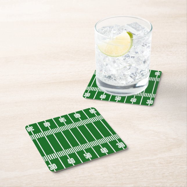 Football Field Square Paper Coaster (Insitu)