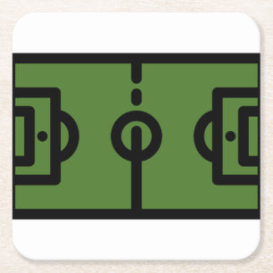 football-field square paper coaster