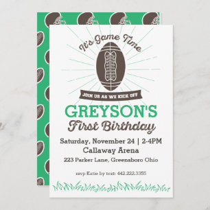 Football First Birthday Invitation