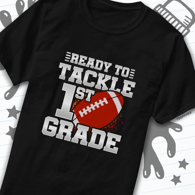 Football First Day 1st Grade Back To School T-Shirt (Creator Uploaded)