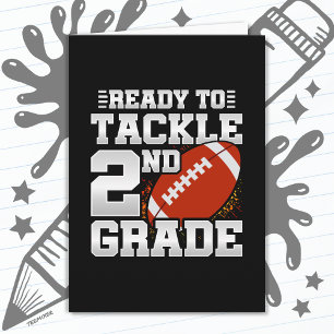 Football First Day 2nd Grade Back To School Card