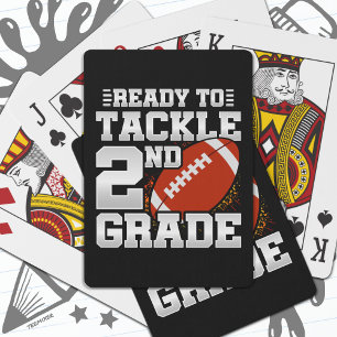 Football First Day 2nd Grade Back To School Playing Cards