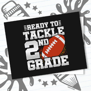 Football First Day 2nd Grade Back To School Postcard