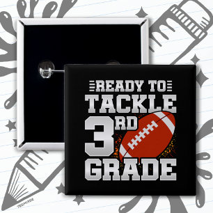 Football First Day 3rd Grade Back To School 15 Cm Square Badge