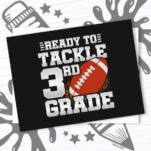 Football First Day 3rd Grade Back To School Postcard
