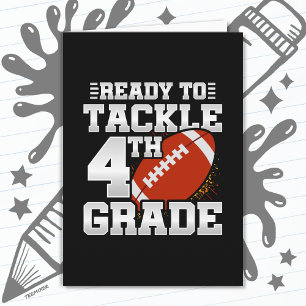 Football First Day 4th Grade Back To School Card