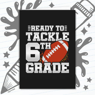 Football First Day 6th Grade Back To School Card