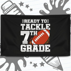 Football First Day 7th Grade Back To School Banner