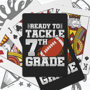 Football First Day 7th Grade Back To School Playing Cards