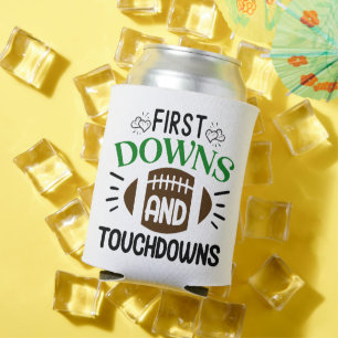 Football First Downs and Touchdowns Fun Can Cooler